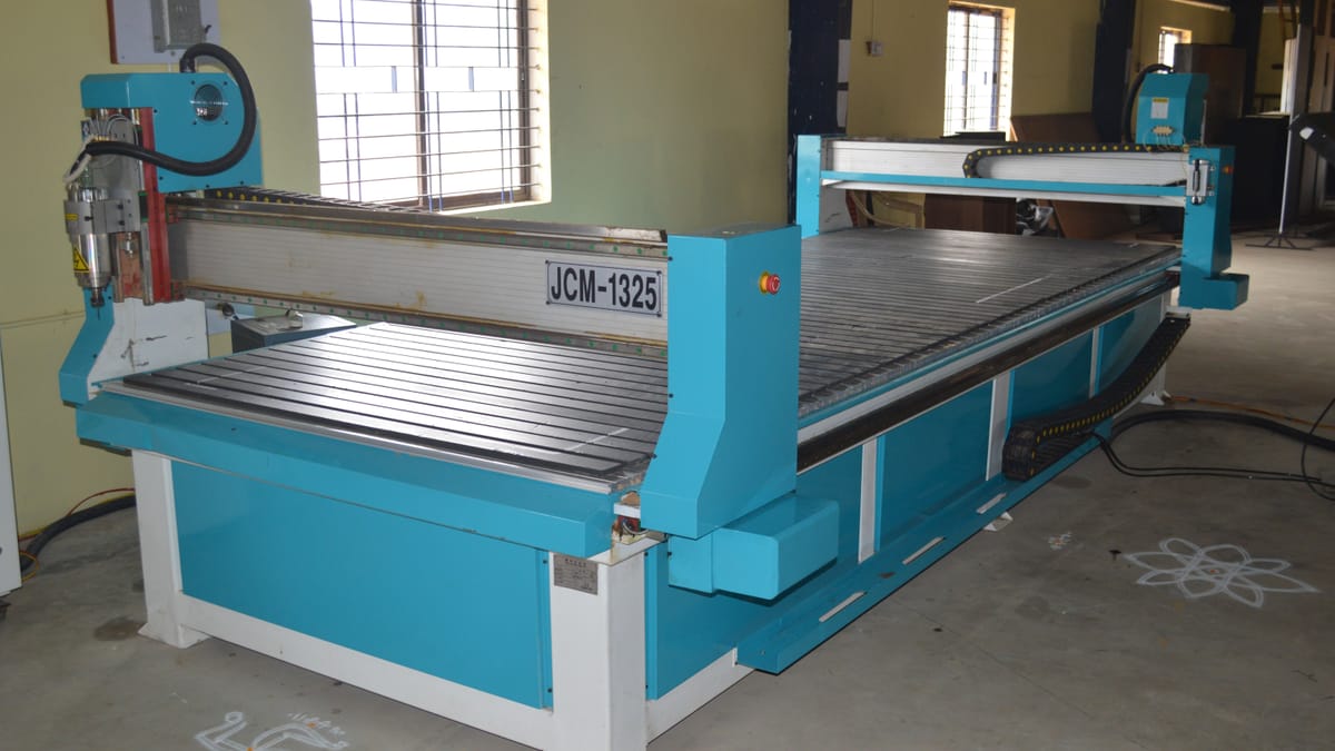 JCM 1325 CNC router in the Belur workshop bay