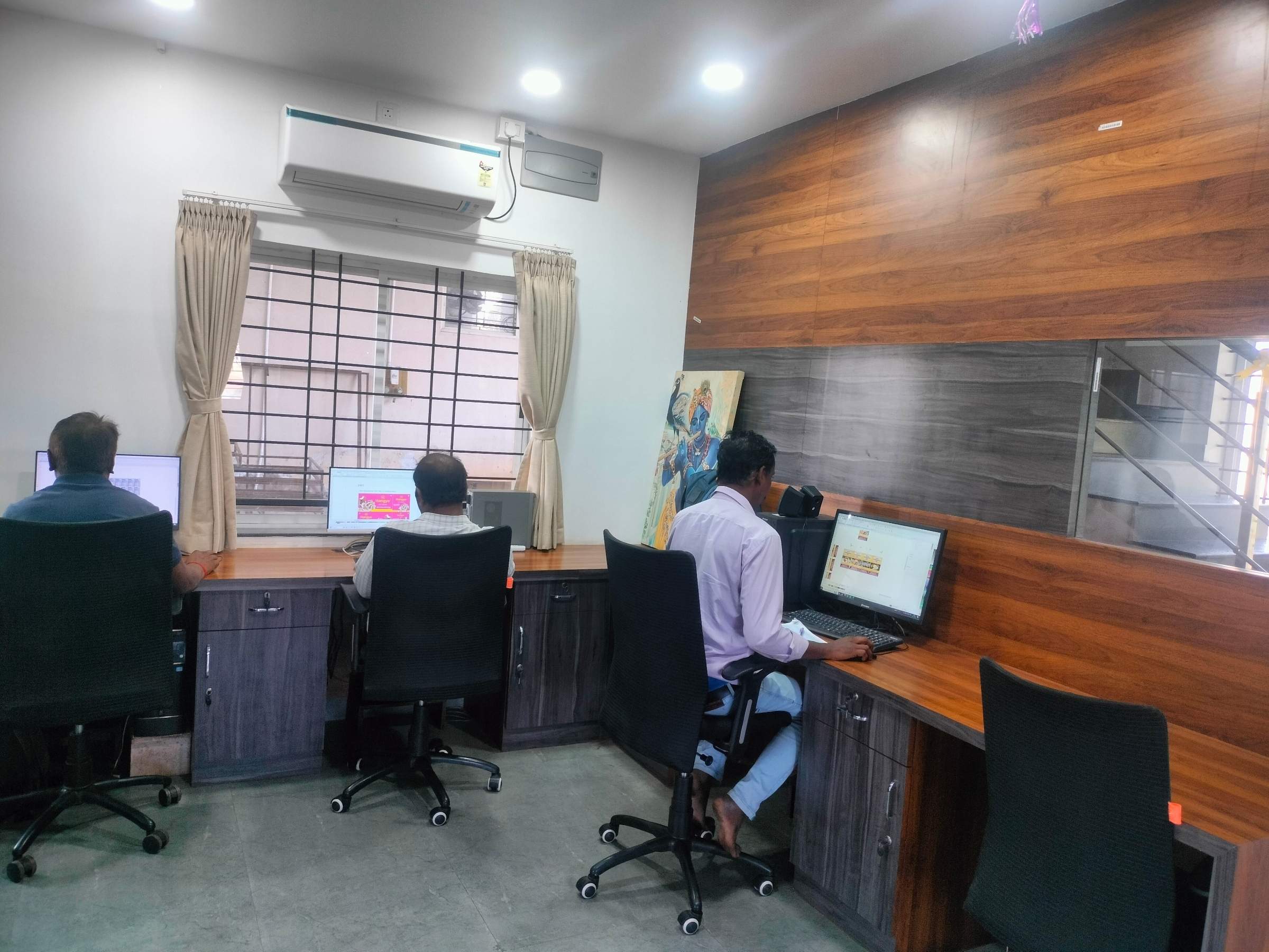 Design and prepress team at work in the Dharwad office